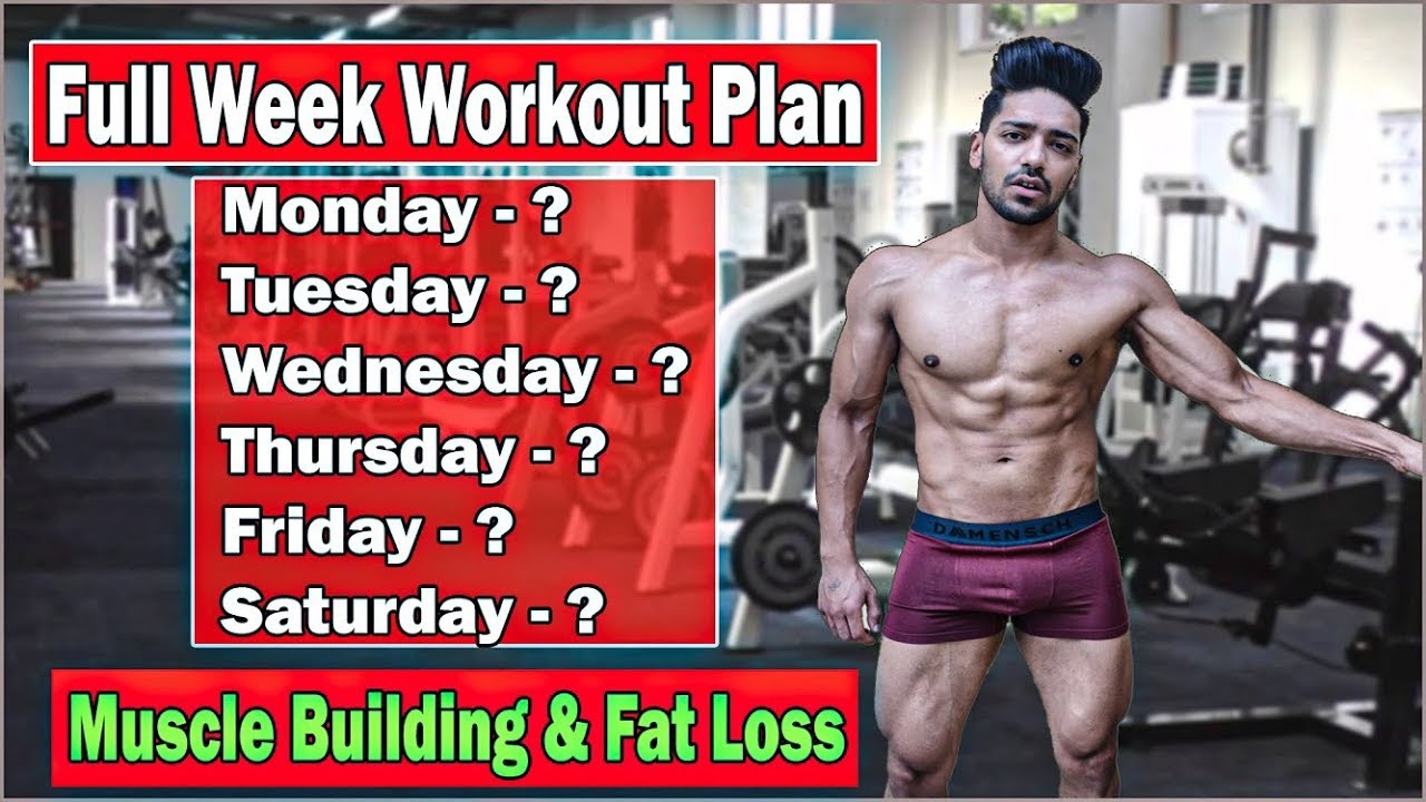 Full Week Gym Workout Plan For Muscle Building Fat Loss